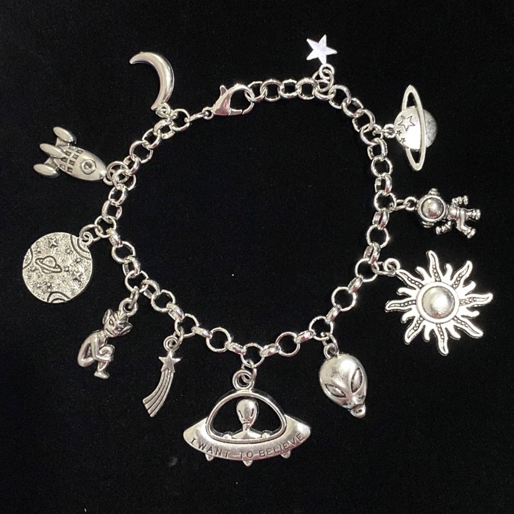 UFO Charm Bracelet Alien Sci-Fi Extraterrestrial Charms